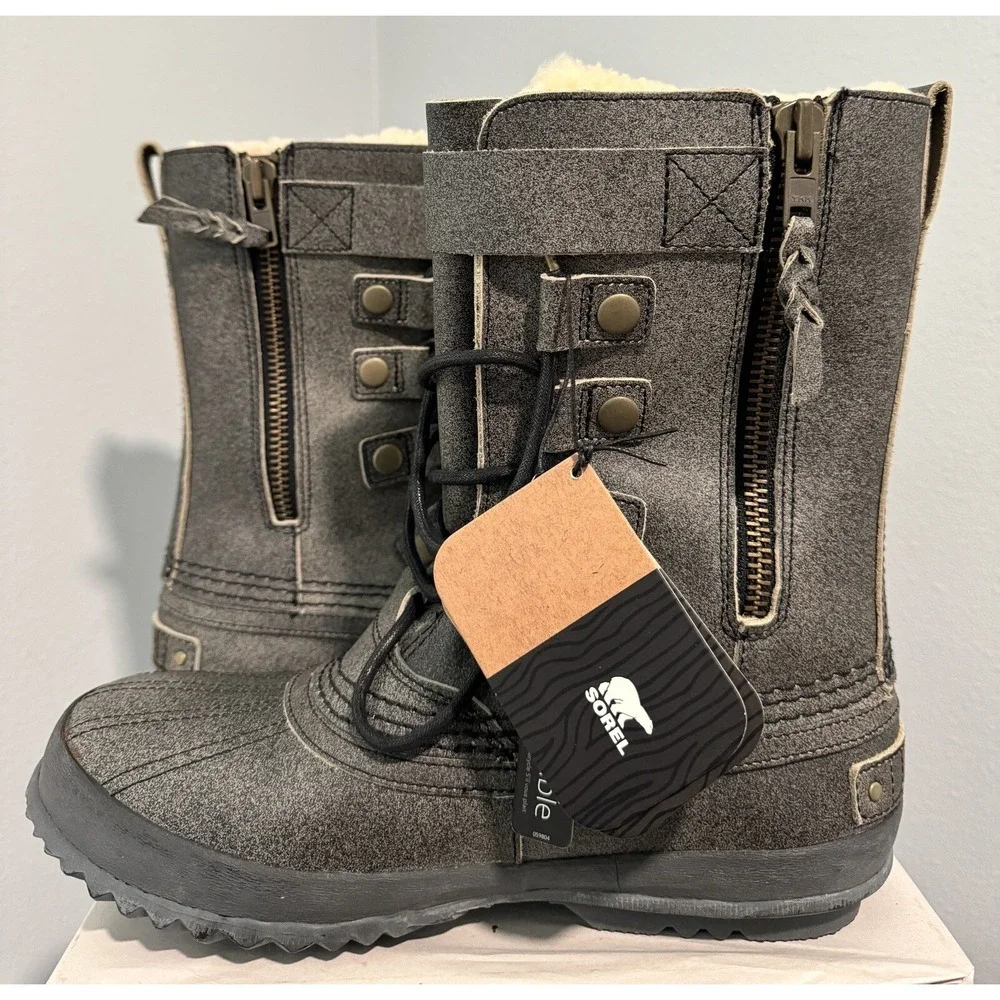 NEW In Box Sorel 64 Reserve Sherpa Lined Side Zip Waterproof Boots Mens 8